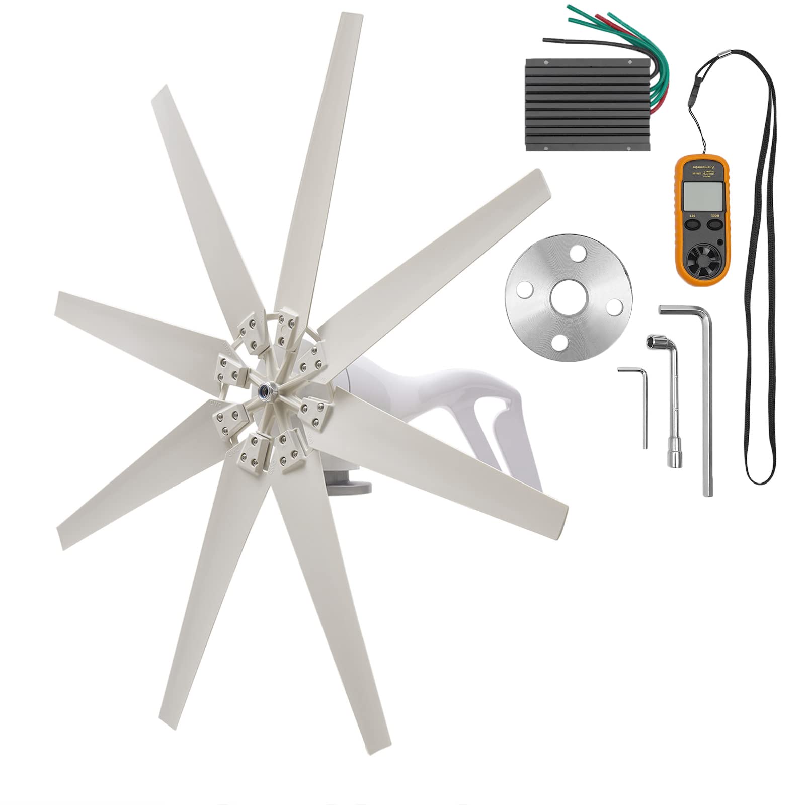 Wind Turbine, 600W Wind Generator Kit with 8 Blades, Wind Generator Kit with Charge Controller, Wind Power Generator for Marine, DC 12V Turbine Wind Generator, Hybrid Wind Turbine Generator