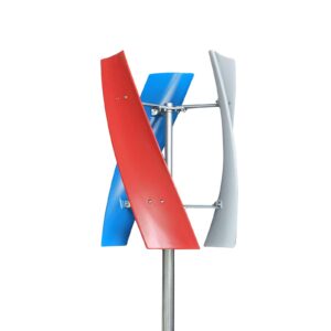 wind turbine generator kit, 12v 3 blade portable vertical helix wind power turbine generator kit 1.3m/s starting wind speed with charge controller for marine rv home industrial energy