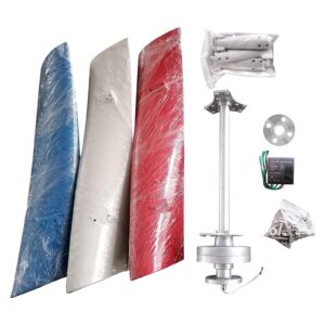 Wind Turbine Generator Kit, 12V 3 Blade Portable Vertical Helix Wind Power Turbine Generator Kit 1.3m/s Starting Wind Speed with Charge Controller for Marine RV Home Industrial Energy