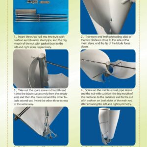 Vertical Wind Power Turbine Generator Kit, 400W 2 Blades Helix Maglev Wind Turbine Generator with Charge Controller For Green Windmills, Home, Boats, Industrial Energy Supply