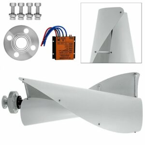 KONKENIE 12V 400W Helix Maglev Axis Wind Turbine Generator Vertical Generator Kit 3-Phase AC Permanent Magnet Generator with PWM Controller& 2 Blades for Boats Gazebos Cabins Mobile Homes White