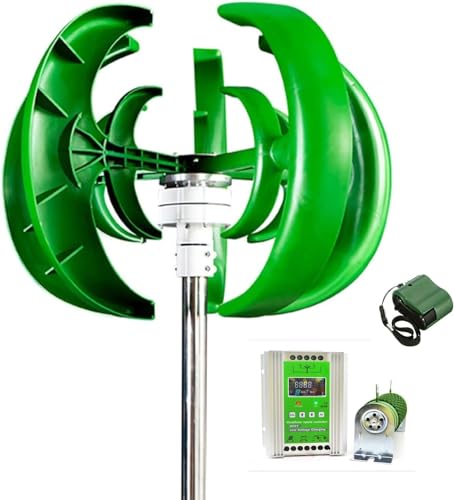 CHRISK 1000W Green Lantern Wind Turbine High Efficiency and Low Noise 5 Blade Wind Turbine with Controller,12v