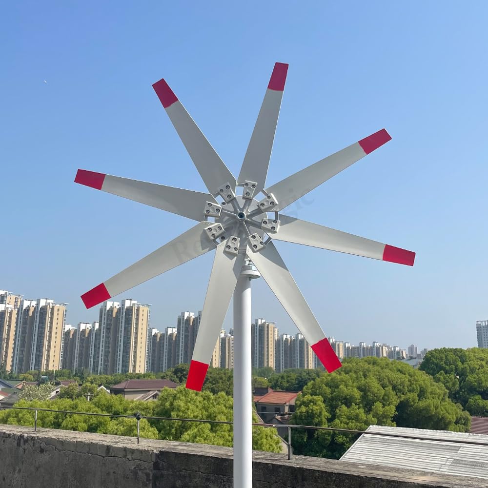 NINILADY 800W Wind Turbine 12V 24V 48V Wind Generator with MPPT Controller 8 Blades Free Energy for Home Yacht Yard Roof Boat Windmill (48V with MPPT Controller)