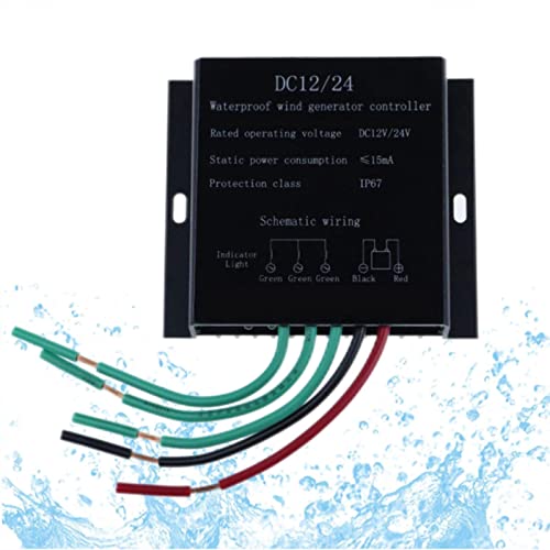 HENGJINGTR 12000W Wind Charge Controller, Water Proof DC12V 24V Wind Turbine and Panel Hybrid Charge Controller for DC Wind Turbines,48v