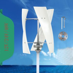 12V 24V 48V 5000W Wind Turbine Generator,White Vertical Axis Turbine Generator with Charger Controller for Outdoor Gardens(3 Blades),48v