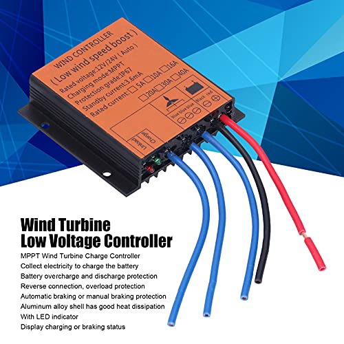 Wind Turbine Controller Low Voltage MPPT Regulator with LED Light 100W‑400W 12V 24V with LED Indicator(20A)