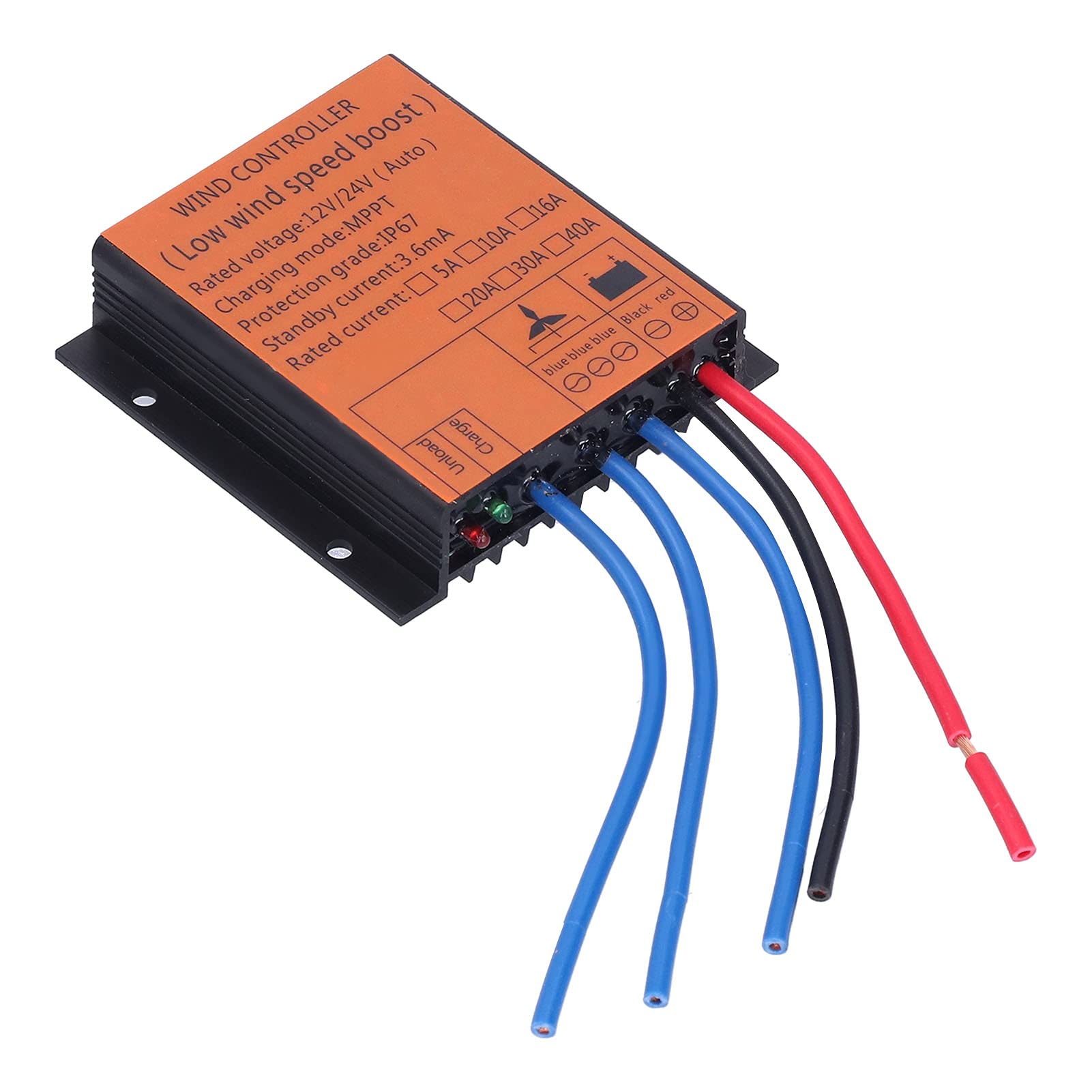 Wind Turbine Controller Low Voltage MPPT Regulator with LED Light 100W‑400W 12V 24V with LED Indicator(5A)