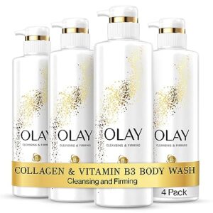 olay cleansing & firming body wash for women with collagen and vitamin b3, 20 fl oz (pack of 4)