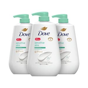 dove sensitive skin body wash, hypoallergenic and paraben-free, 30.6 fl oz (pack of 3)