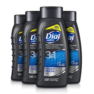 dial men hair + body wash, hydro fresh, 20 fl oz (pack of 4)