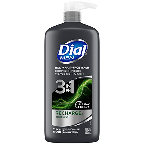 Dial Men 3in1 Body, Hair and Face Wash, Recharge, 69 fl oz (3-23 fl oz Bottles)