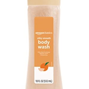 Amazon Basics Silky Smooth Body Wash, Peach & Orange Blossom Scent, 18 Fl Oz