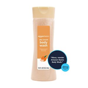 Amazon Basics Silky Smooth Body Wash, Peach & Orange Blossom Scent, 18 Fl Oz