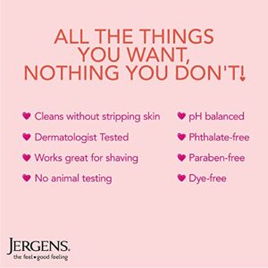 Jergens Softening Body Wash, Daily Moisturizing Skin Cleanser, Paraben Free, 22 Ounces, Infused with Cherry Almond, pH Balanced, Dye Free, Dermatologist Tested (Packaging May Vary)