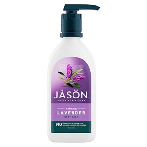 jason lavender calming body wash, for a gentle feeling clean, 30 fluid ounces