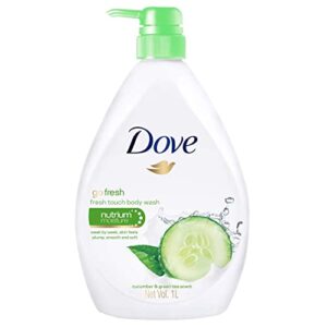 Dove Go Fresh Nourishing Body Wash, Cucumber and Green - 33.8 Fl Oz / 1L x 2 Pack