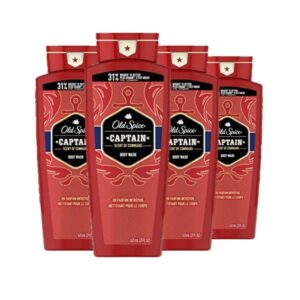 old spice body wash for men, captain scent of command, 21 fl oz (pack of 4)