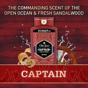 Old Spice Body Wash for Men, Captain Scent of Command, 21 Fl Oz (Pack Of 4)