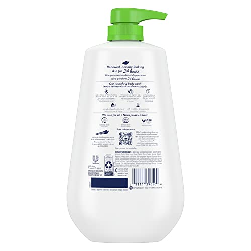 Dove Body Wash with Pump Refreshing Cucumber and Green Tea Refreshes Skin Cleanser That Effectively Washes Away Bacteria While Nourishing Your Skin 30.6 Fl oz(Pack of 3)