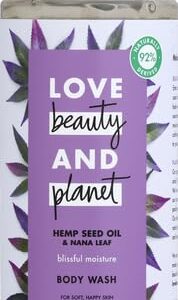 Love Beauty and Planet Body Wash Blissful Moisture for Dry Skin Hemp Seed Oil & Nana Leaf Vegan, Sulfate-free, Paraben-free, Cruelty-free 16 oz