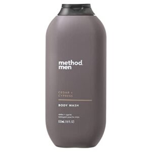 method men body wash, cedar + cypress, paraben and phthalate free, 18 fl oz (pack of 1)