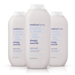 method body wash, simply nourish, paraben and phthalate free, biodegradable formula, 18 oz (pack of 3)