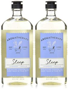 bath and body works aromatherapy sleep lavender vanilla body wash foam bath 10 ounces per bottle - 2 pack