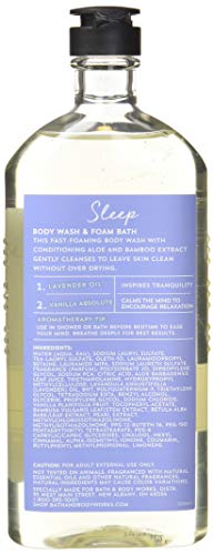 Bath and Body Works Aromatherapy Sleep Lavender Vanilla Body Wash Foam Bath 10 Ounces per bottle - 2 Pack