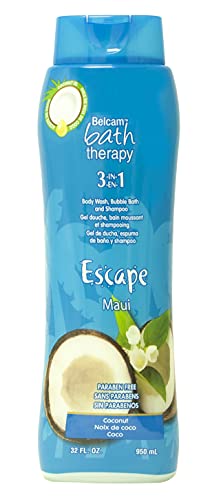 Belcam Bath Therapy Body Wash and Shampoo, Maui Coconut 32 fl. Oz