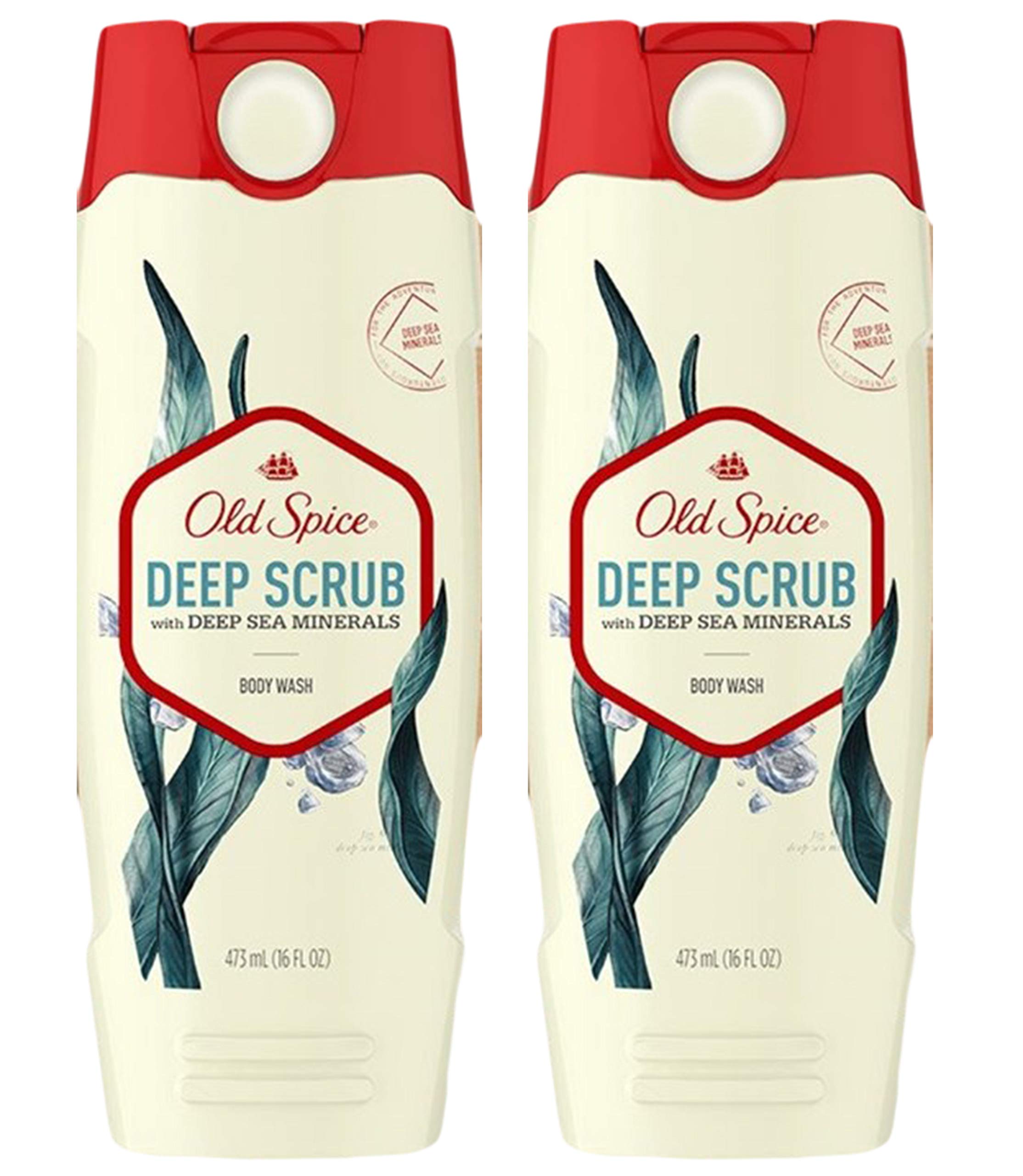 Proctor & Gamble Old Spice Mens Body Wash Deep Scrub with Sea Minerals 16 Ounce (473ml) (2 Pack)