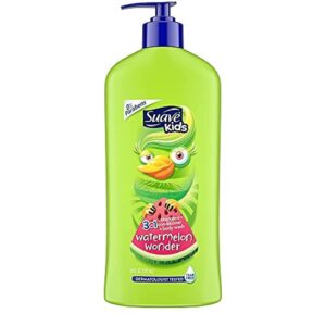 suave kids 3in1 shampoo conditioner body wash for a tear-free shower or bath wacky melon dermatologically tested 18 oz