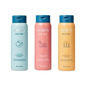 harry's men's body wash shower gel, variety - fig, wildlands, redwood (pack of 3)