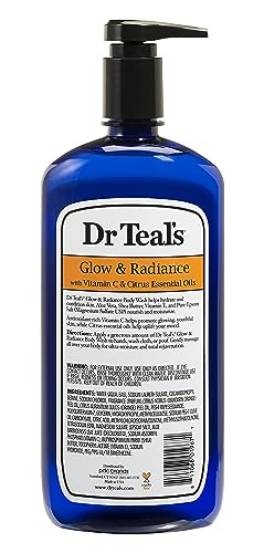 Body Wash with Pure Epsom Salt, Glow & Radiance, Vitamin C & Citrus Essential Oils Teal's, 24 fl oz