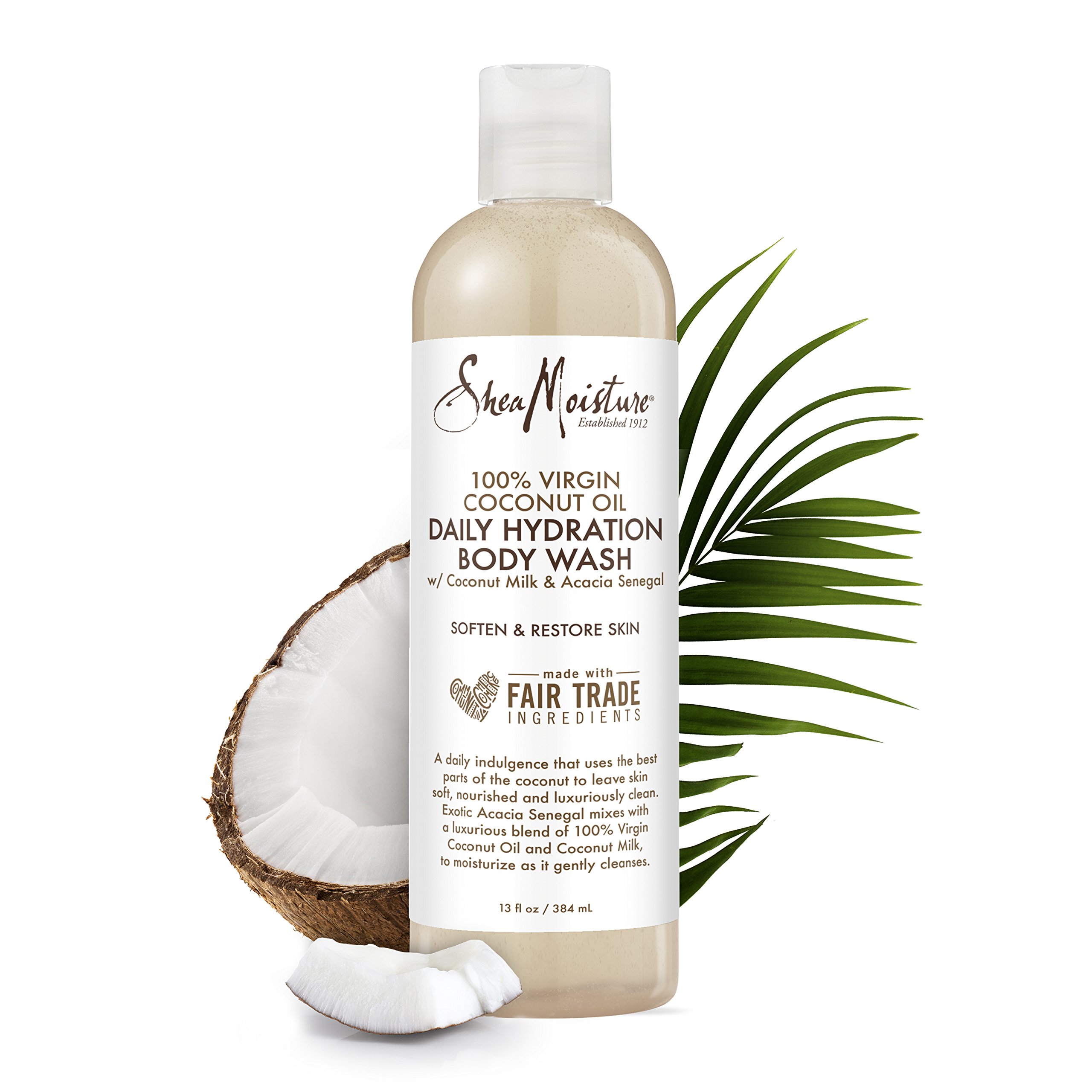 SheaMoisture 100% virgin coconut oil daily hydration bubble bath & body wash, 13 Fluid Ounce