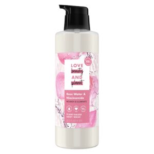 love beauty and planet plant-based body wash nourish and illuminate skin rose water and niacinamide made with plant-based cleansers and skin care ingredients 32.3 fl oz