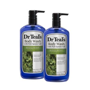 Dr Teal's Body Wash, Relax & Relief with Eucalyptus & Spearmint 24 fl oz (Pack of 2)