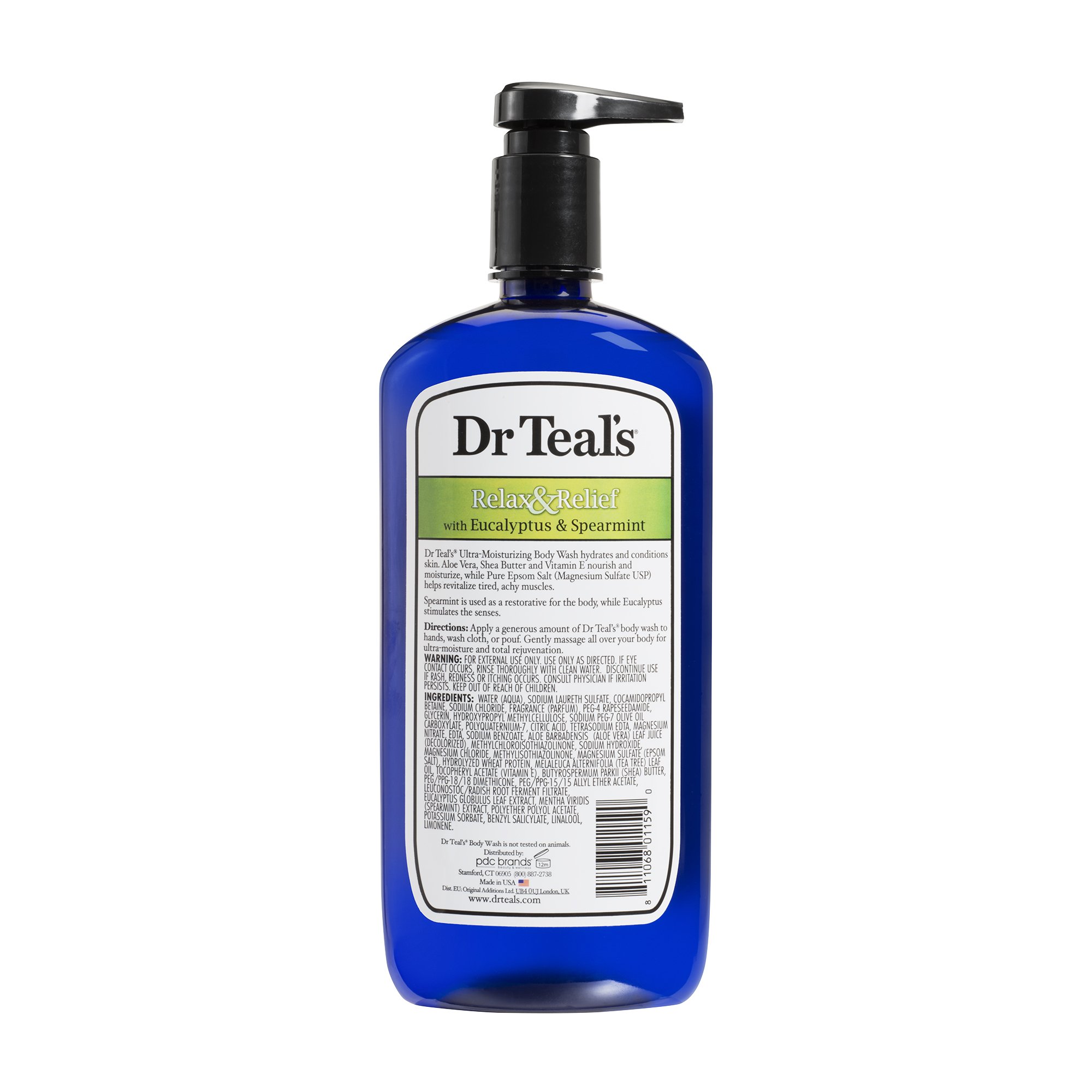 Dr Teal's Body Wash, Relax & Relief with Eucalyptus & Spearmint 24 fl oz (Pack of 2)