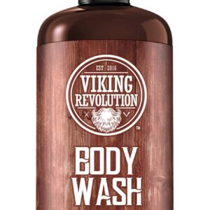 Viking Revolution Men's Body Wash - Sandalwood, Skin Cleaning Agent - Mens Natural Body Wash with Vitamin E and Rosemary Oil - Shower Gel Liquid Soap, 12 Fl Oz (Pack of 2)