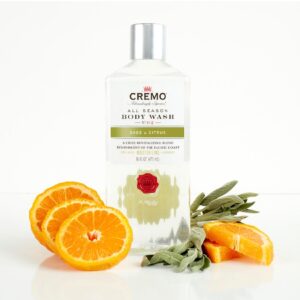 Cremo Rich-Lathering Sage & Citrus Body Wash, A Revitalizing Combination of Bright Mandarin, Dry Herbs and White Cedar, 16 Fl Oz (2-Pack)