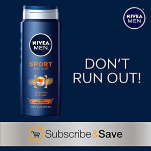 NIVEA MEN Sport Body Wash with Revitalizing Minerals, 16.9 Fl Oz Bottle