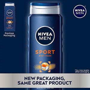 NIVEA MEN Sport Body Wash with Revitalizing Minerals, 16.9 Fl Oz Bottle