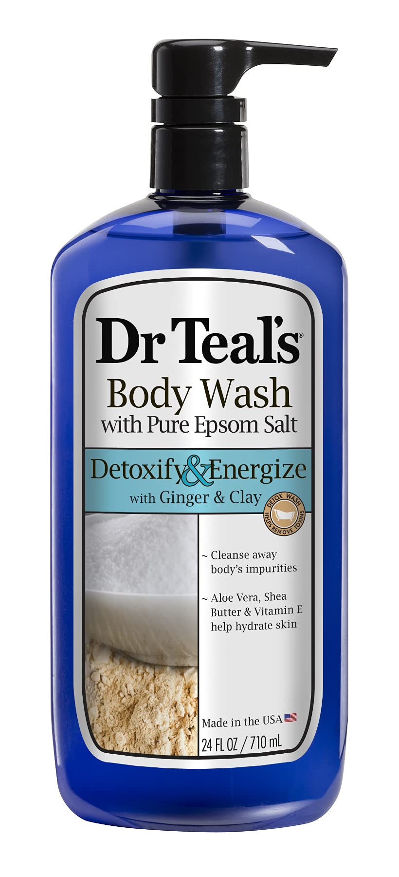 Dr. Teal's Pure Epsom Salt Body Wash, Detox, 24 Fluid Ounce