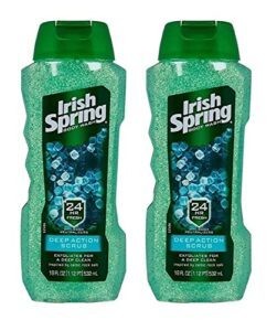 irish spring body wash deep action exfoliating scrub, 18 fl oz (pack of 2)