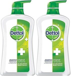 dettol anti bacterial ph-balanced body wash, original, 21.1 oz/625 ml (pack of 2)