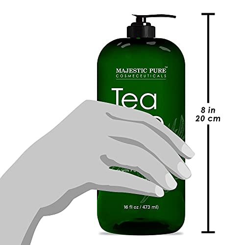 MAJESTIC PURE Tea Tree Body Wash - Formulated to Combat Dry, Flaky Skin - Soothes, Nourishes and Moisturizes Irritated, Chapped, Problem Skin Areas - (Packaging may Vary) -16 fl. oz.