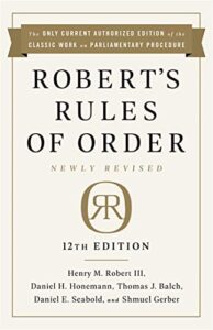 robert's rules of order newly revised, 12th edition