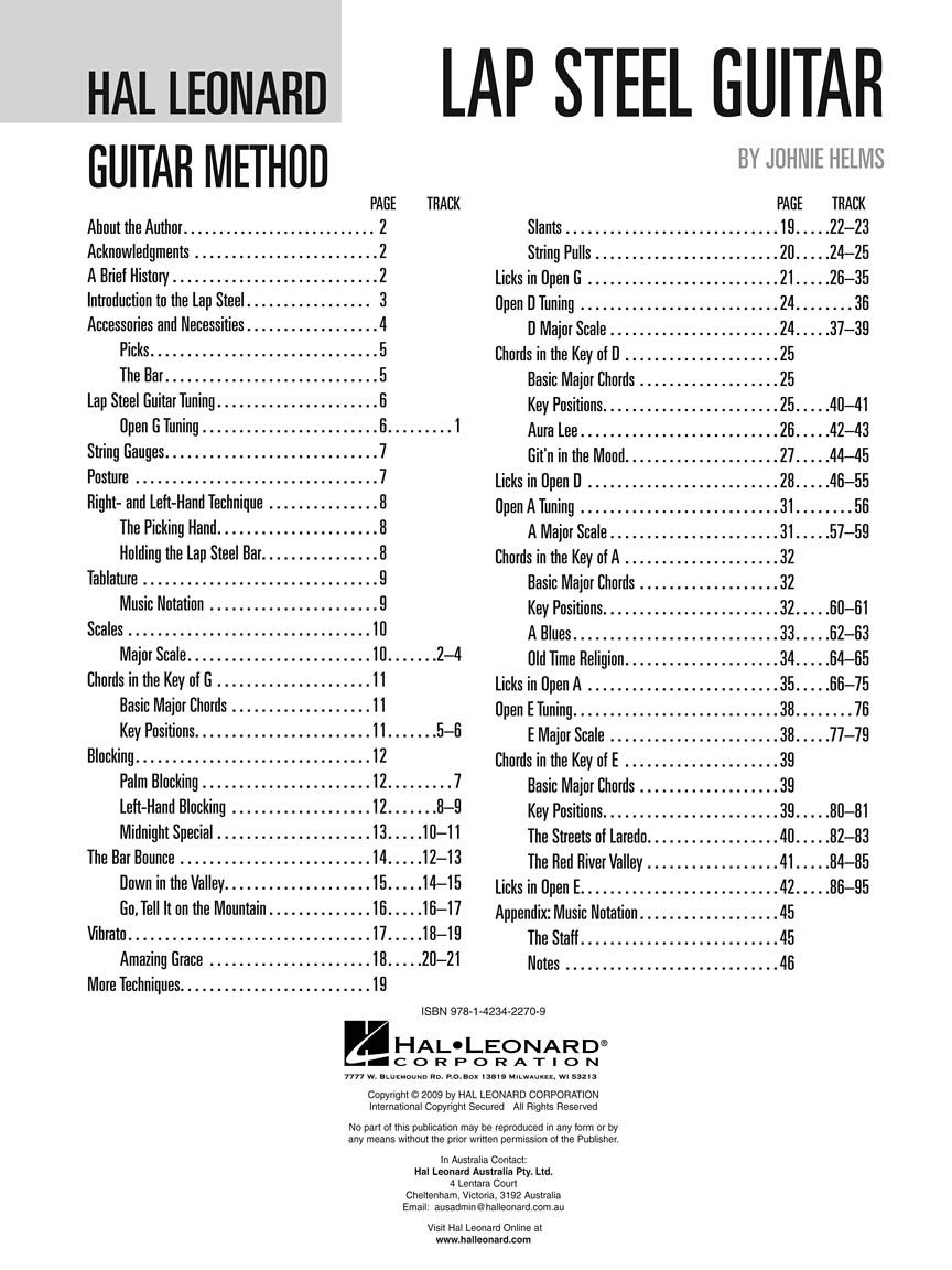 The Hal Leonard Lap Steel Guitar Method Book/Online Audio