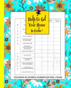 help to get your home in order!: cleaning planner notebook with schedules and ticklist