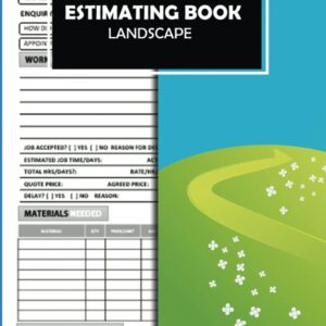 Estimating Book Landscape: Designed For Lanscapers To Track Work Quote. Estimate Log and Form For Landscaping Work and Lawn Care Operator. Appreciation Gifts For Landscapers