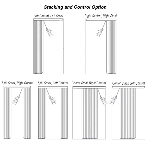 Vertical Blinds Replacement Headrail Track Custom Made to Your Size, Stack, and Control Type - Complete with Brackets and Hardware (64.5 inches)